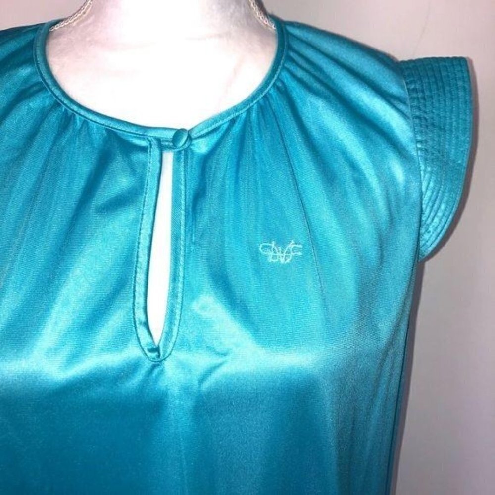 Diane Von Furstenberg DVF Vintage Robe Nightie Set Small S Womens Nylon Blue - Picture 10 of 13